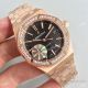 Audemars Piguet ROYAL OAK 3120 Replica Watch Rose Gold Diamond Bezel Black Dial (2)_th.jpg